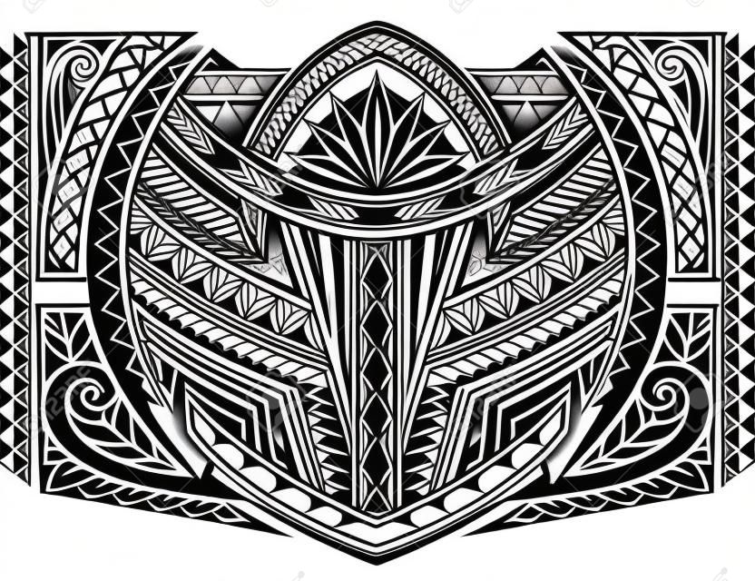 Diseño de tatuaje ornamental polinesio. Bueno para patrones de área de mangas