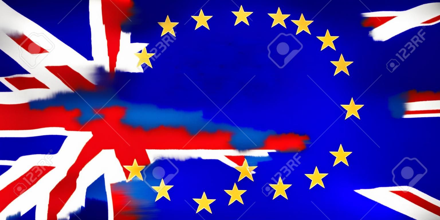 Flag of the European Union blended with the Union Jack