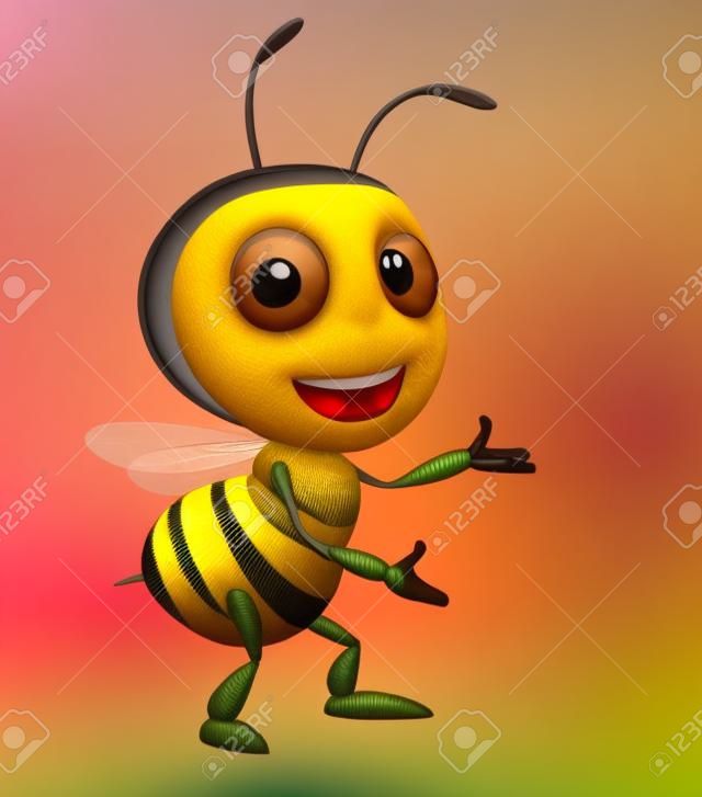 3d cute honey bee