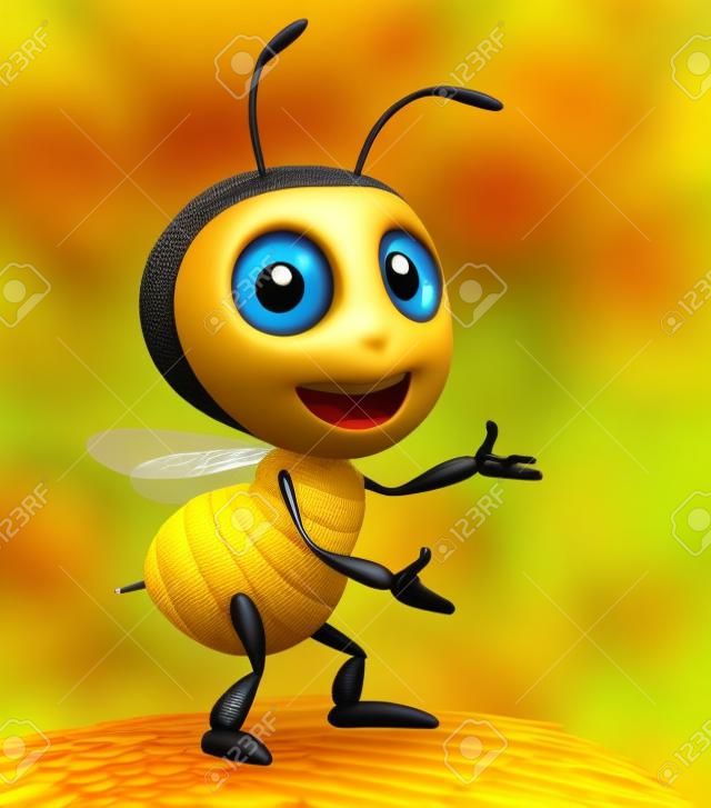 3d cute honey bee