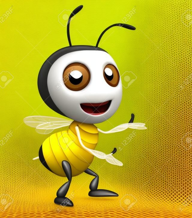 3D可愛的蜜蜂