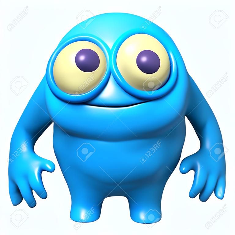 azul de dibujos animados lindo monstruo