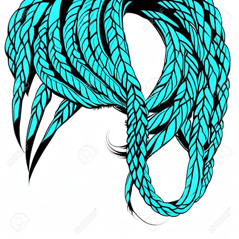 Cabelos castanhos e tranças trançados com tranças de cabelo artificial estilo africano rasta braids