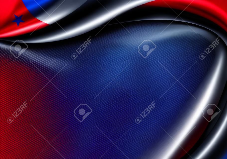 Abstract background with wave shapes with the blue, red, white colors of the flag of Chile to use as Diploma or Certificate
