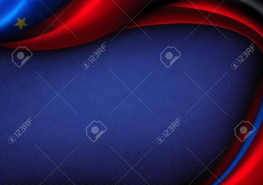 Fondo abstracto con formas de onda con los colores azul, rojo, blanco de la bandera de Chile para usar como Diploma o Certificado