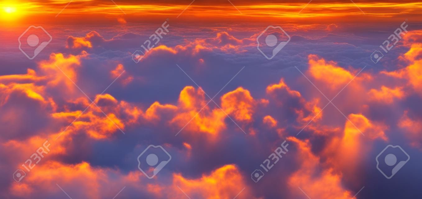 above clouds sunset god ray