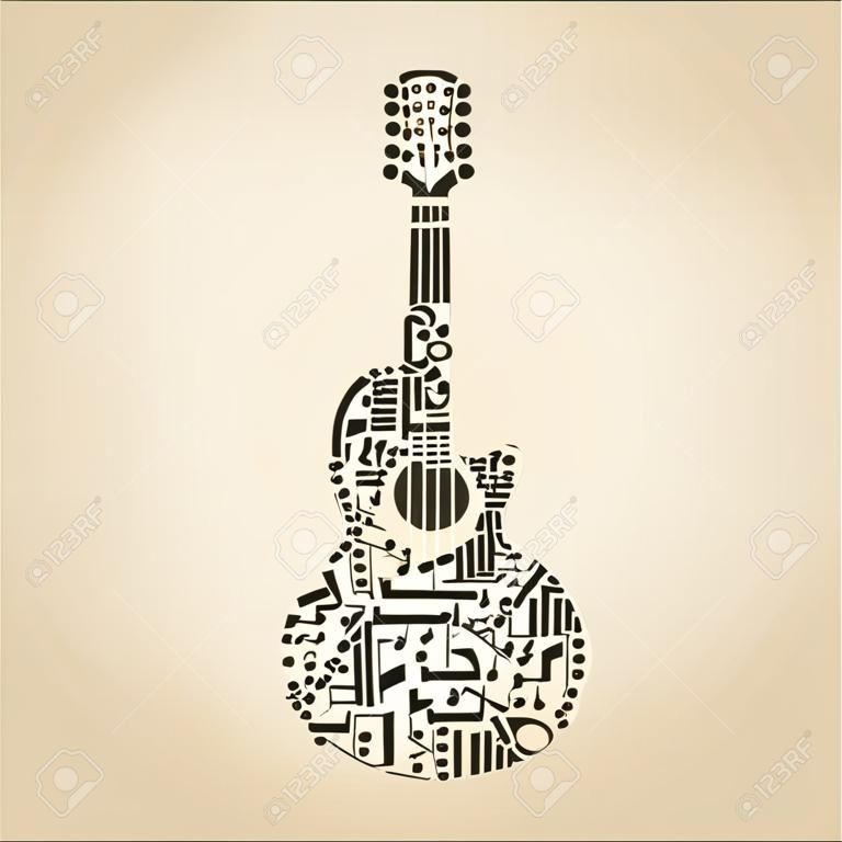 Guitarra feita de notas