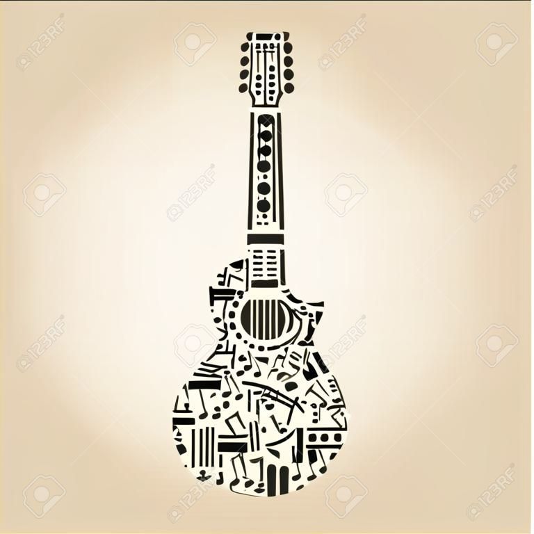 Guitarra feita de notas