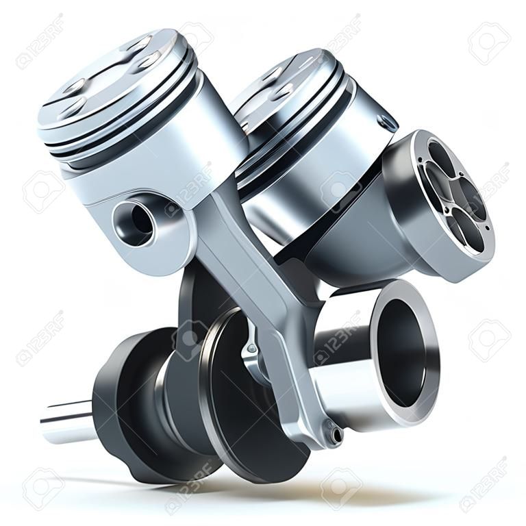 V6 engine pistons  3D image 