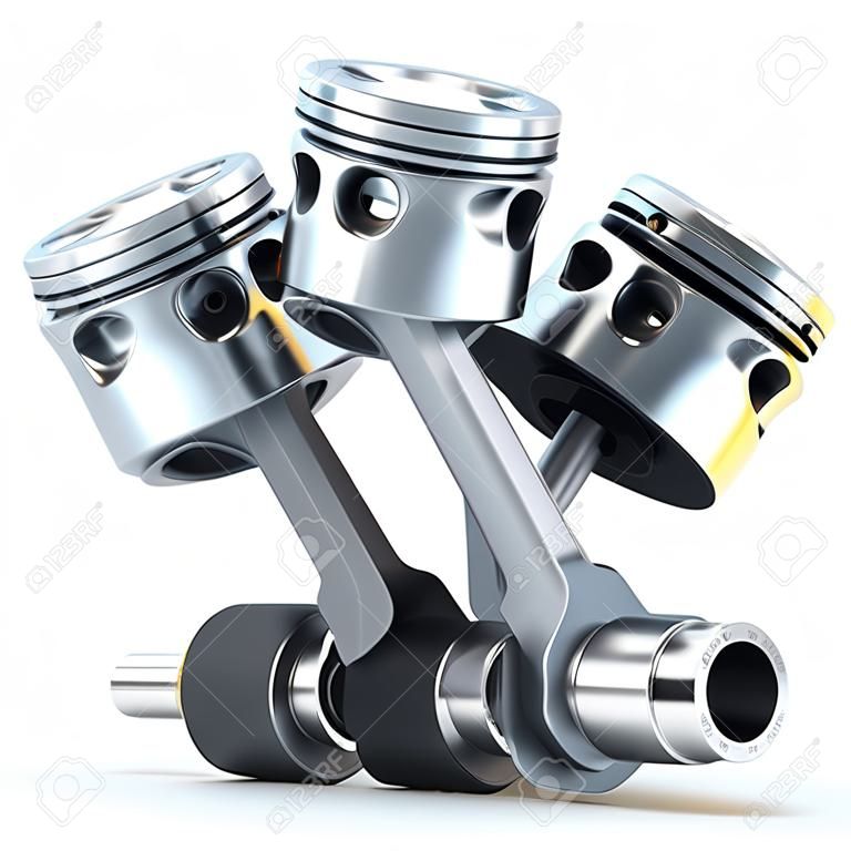 V6 engine pistons  3D image 