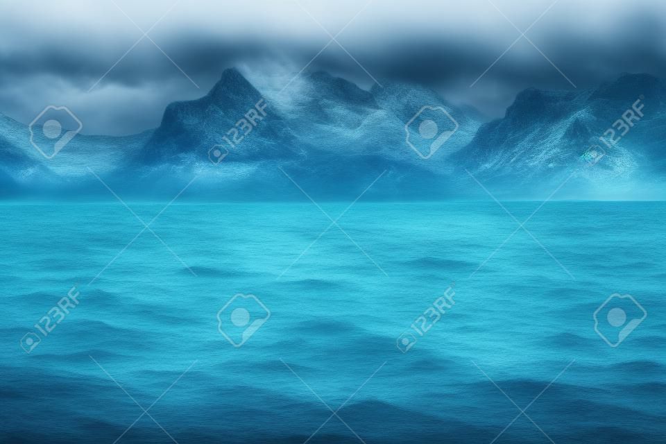 ocean and mountains landscape