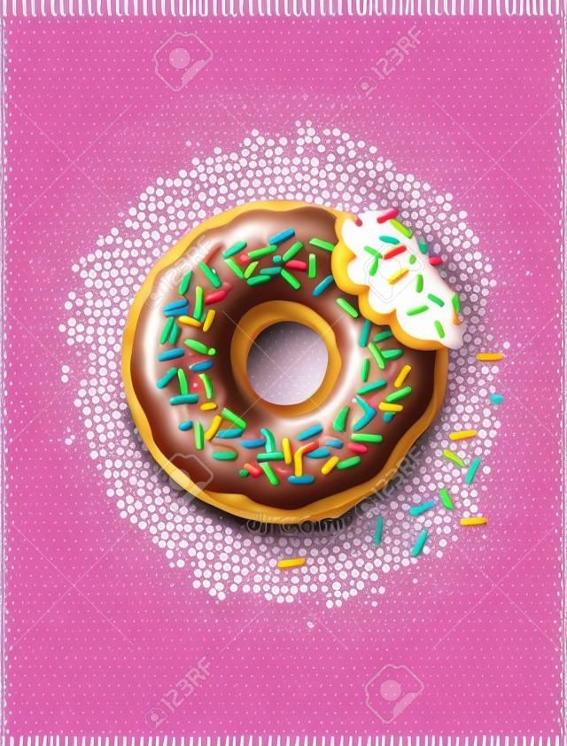 Donut with sprinkles vector illustration