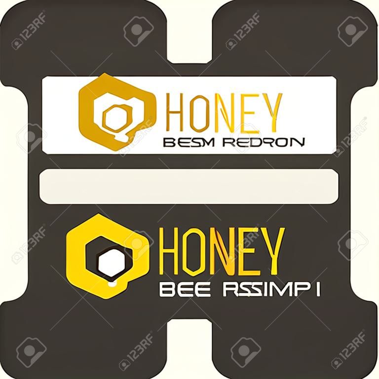 로고 꿀벌의 꿀. 꿀벌 제품에 대한 세련되고 현대 로고.