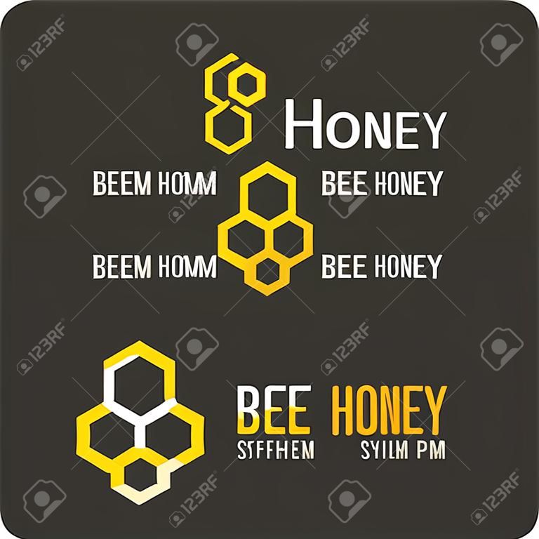标志蜂蜂时尚和现代标志的蜂产品