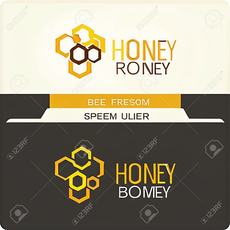Logotipo mel de abelha. Logotipo elegante e moderno para produtos de abelha.