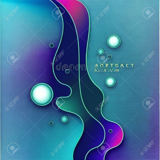 Bright poster with dynamic waves. Vector illustration minimal flat style