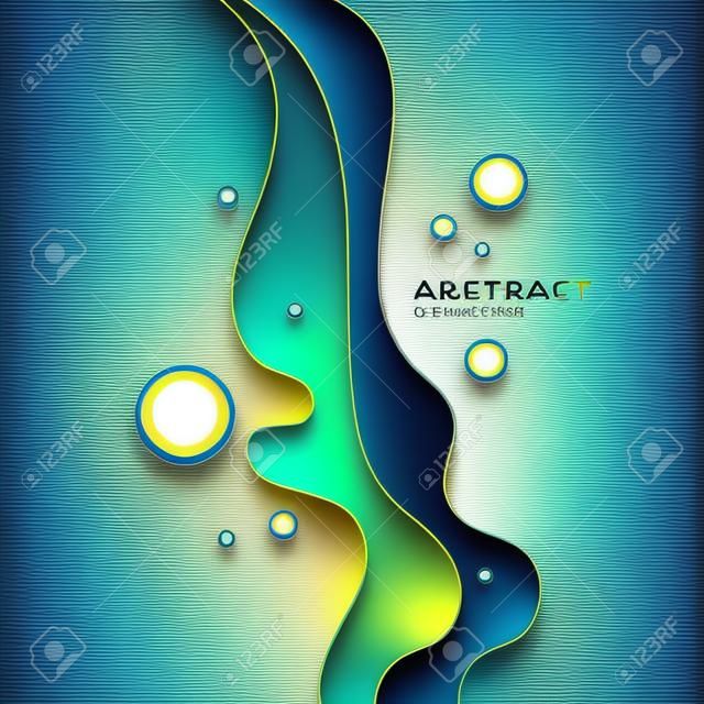 Bright poster with dynamic waves. Vector illustration minimal flat style