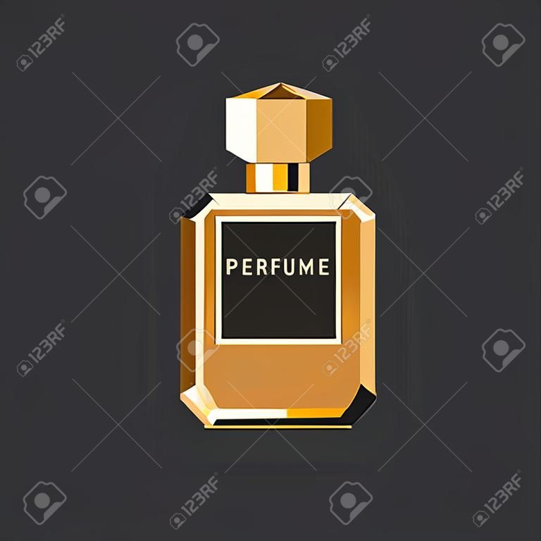 Perfume for women. The image of perfume bottles. Beautiful vector image in a flat style for design.