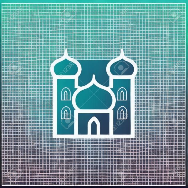 Icono de esbozo de palacio árabe. signo de estilo lineal para concepto móvil y diseño web. Icono de vector de línea simple de castillo. Símbolo de la mezquita, ilustración del logo. Gráficos vectoriales perfectos para píxeles