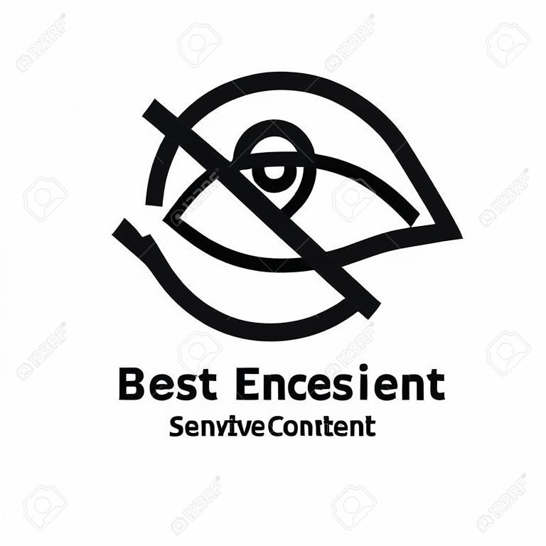 Sensitive content. Eye crossed sign for media content.Censored only adult. Vector
