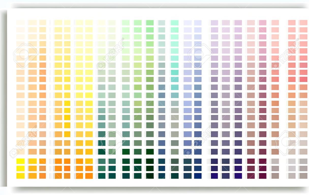 Paleta kolorów. Tabela odcieni kolorów. Ilustracja wektorowa