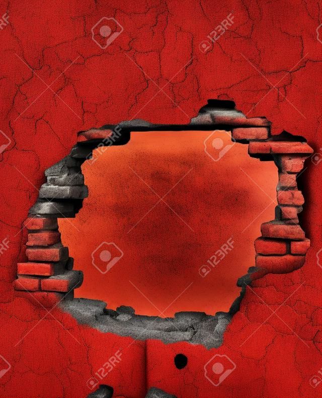 穴レンガの壁