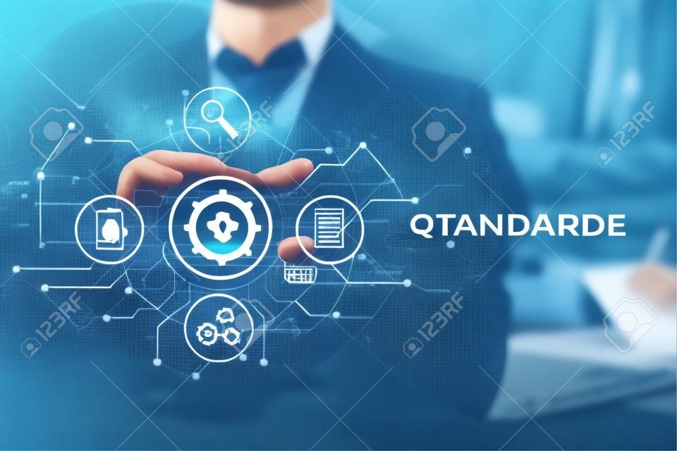 Standard-Qualitätssicherungs-Bestätigungs-Garantie-Internet-Geschäfts-Technologie-Konzept.