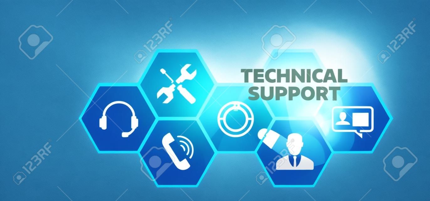 Technischer Support Kundendienst Business Technology Internet-Konzept.
