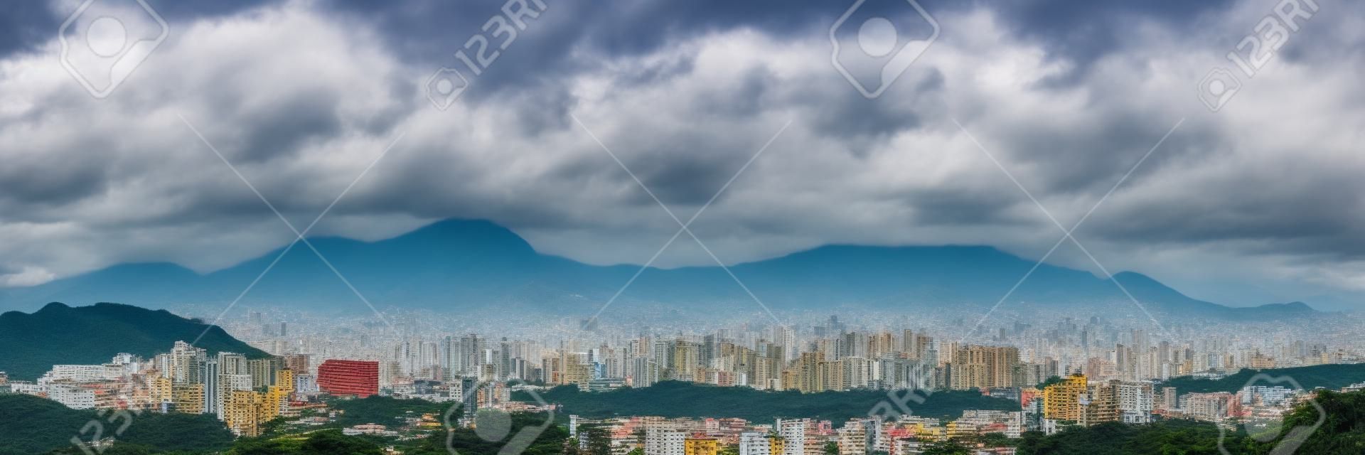 View of the city of Caracas and its iconic mountain el Avila or Waraira Repano.