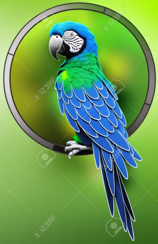 Parrot resting on a ring icon
