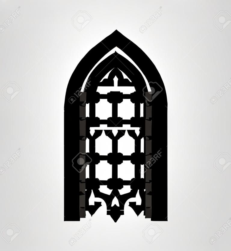 Antiguo diseño del icono de la puerta del castillo. Vector EPS10.