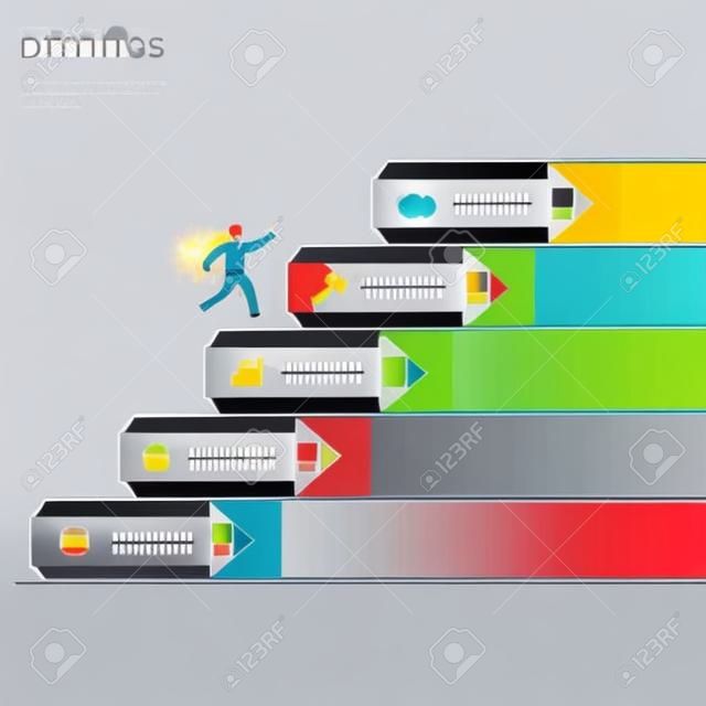 Infographics business stair step success vector design template
