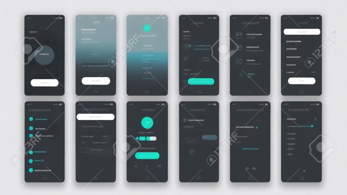 Set of UI, UX, GUI screens Ecology app flat design template for mobile apps, responsive website wireframes.