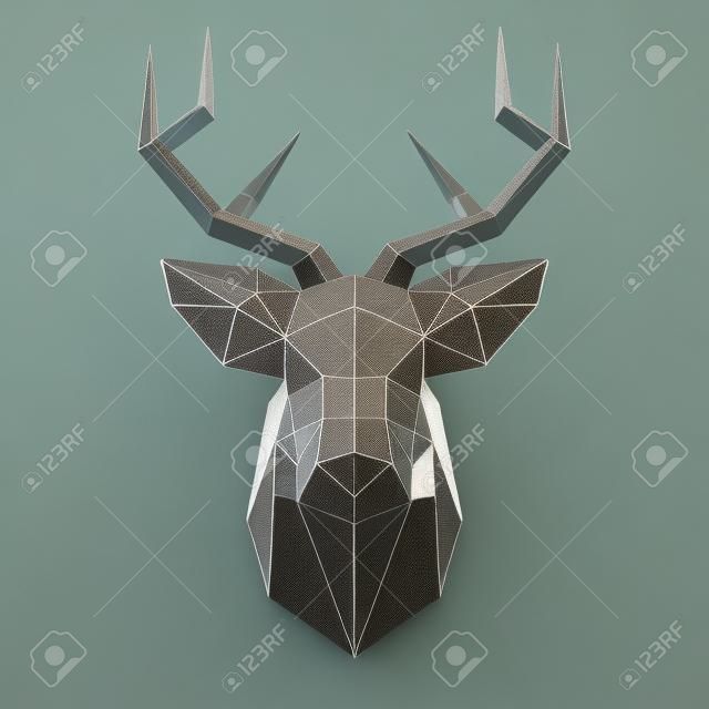 Polygonal head of deer