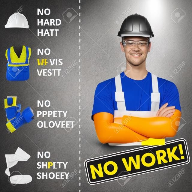 Personal Protective Equipment and Wear set. Will be use for Occupational Safety and Health poster, sign and postcard.