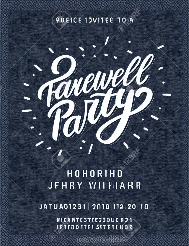 Farewell party invitation. Vector hand drawn illustration.