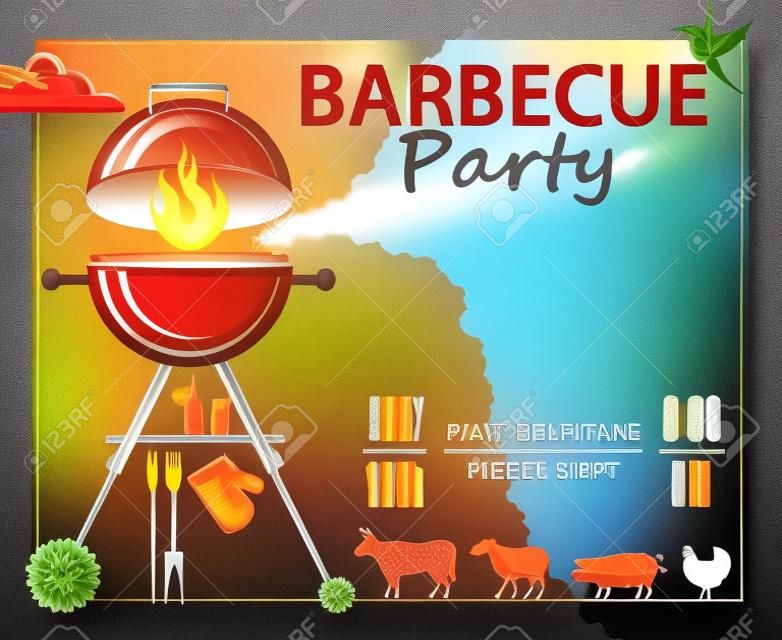 progettazione di carta invito barbecue party