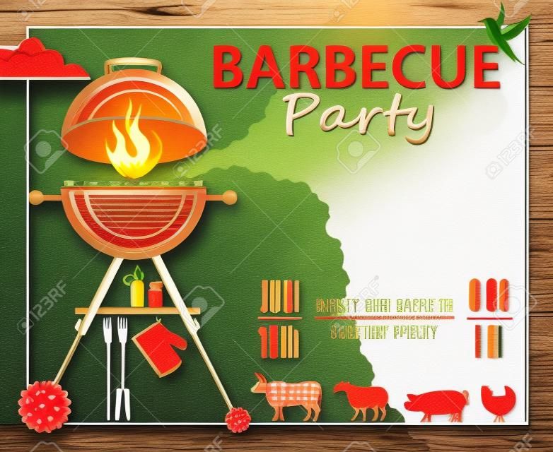progettazione di carta invito barbecue party