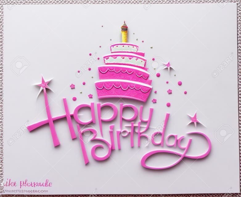card design di buon compleanno con la torta