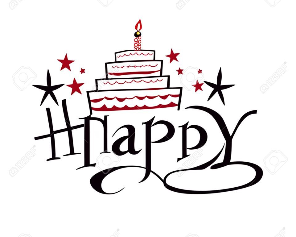 祝你生日快樂卡設計與蛋糕