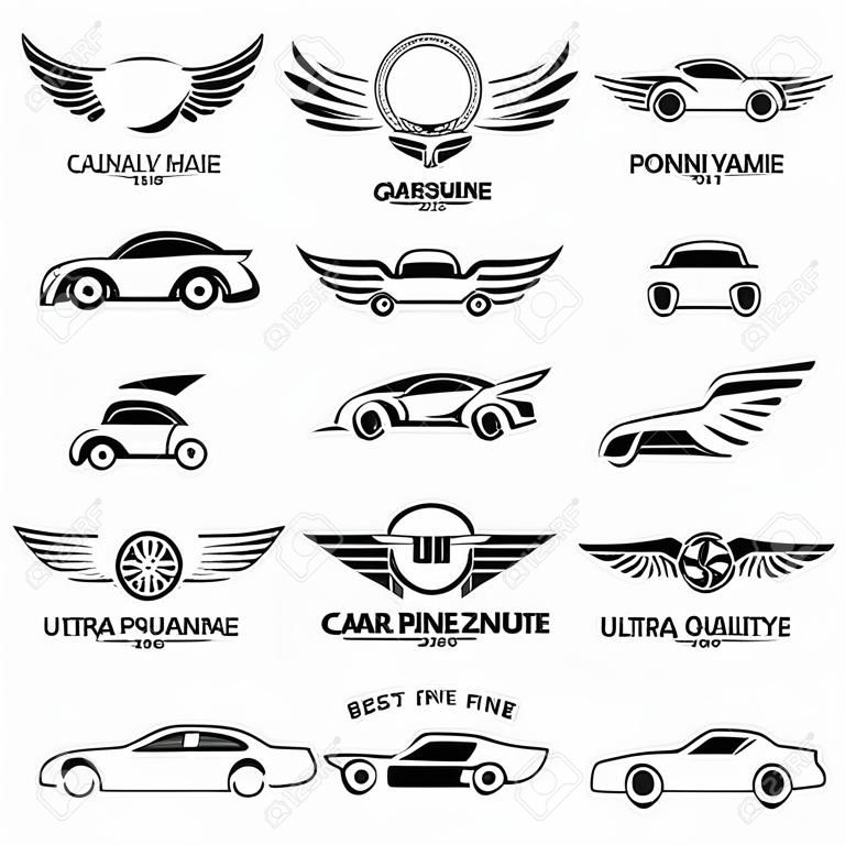 kolekcja logo samochodów ze skrzydłami