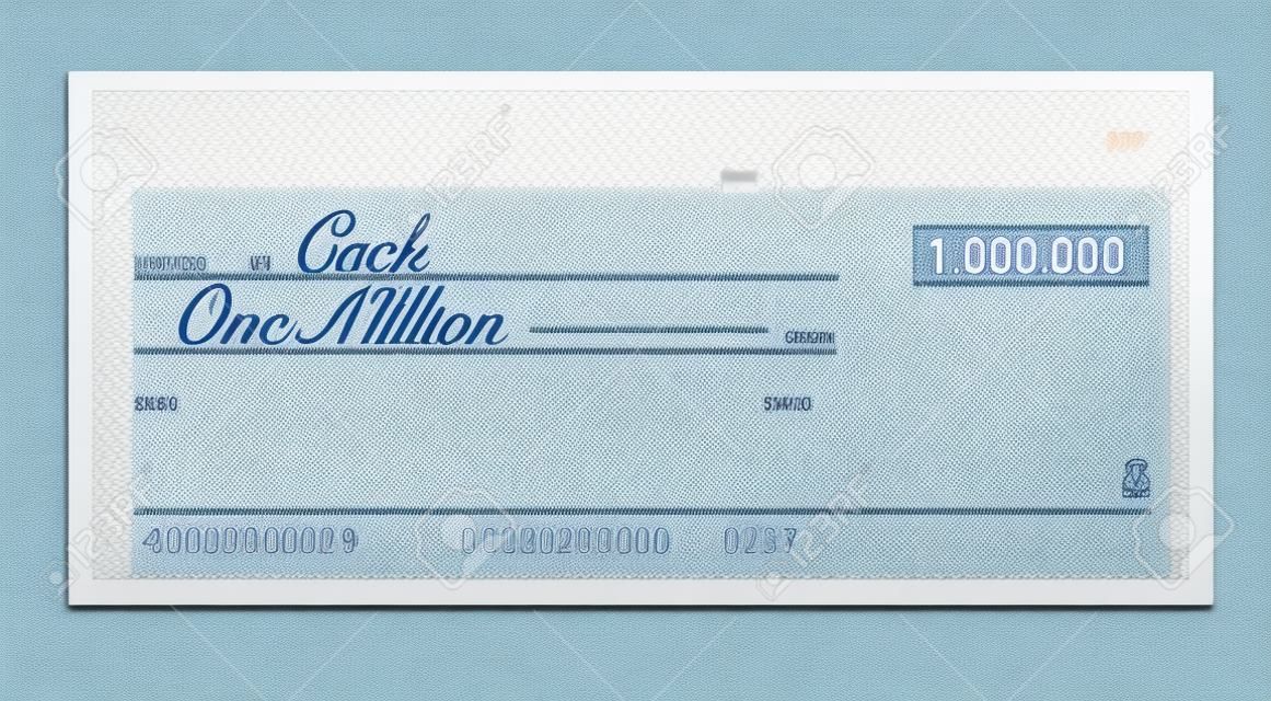 Closeup de check made out para um milhão de dólares ilustração design sobre um fundo branco