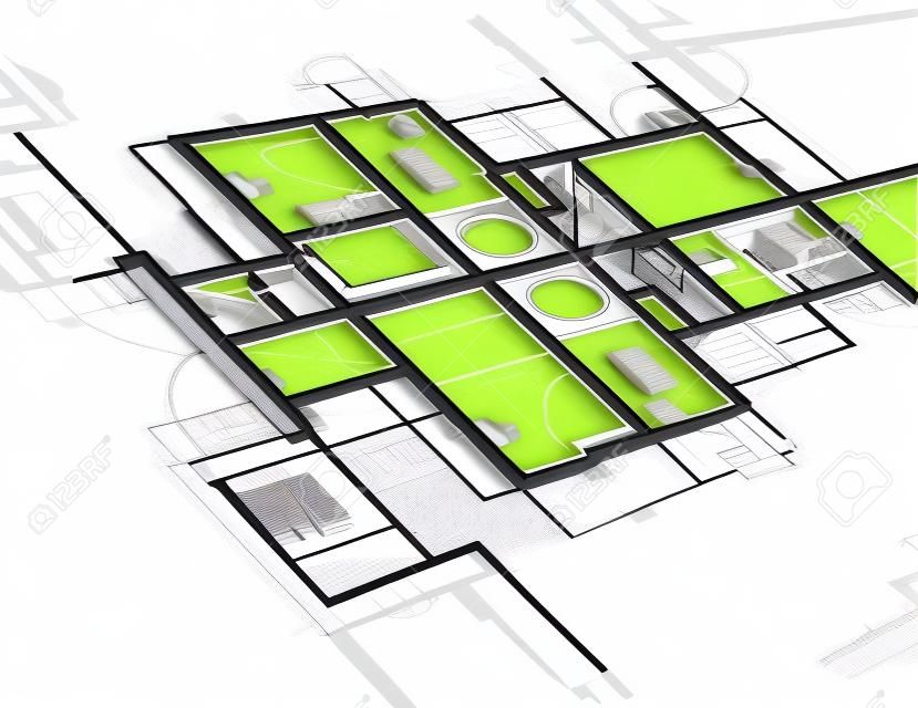 architecture plan guide illustration design graphic over a black background