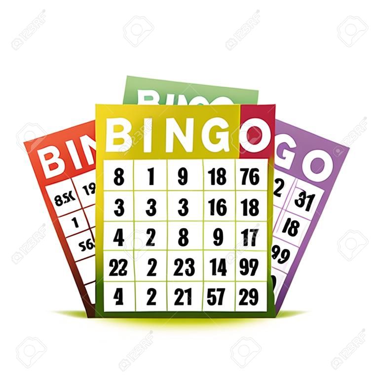 diseño de tarjetas de bingo ilustración sobre un fondo blanco