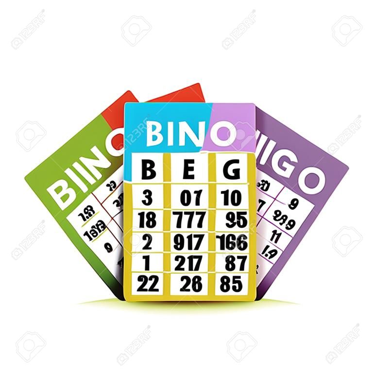 diseño de tarjetas de bingo ilustración sobre un fondo blanco