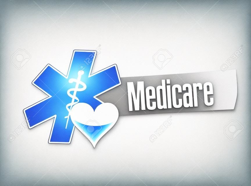 beyaz üzerine Medicare sağlık sembol işareti illüstrasyon tasarımı