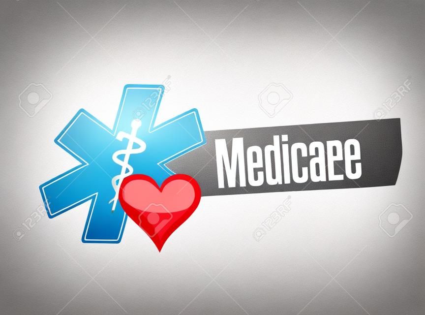 beyaz üzerine Medicare sağlık sembol işareti illüstrasyon tasarımı