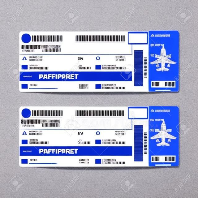 airline boarding pass ticket isolated on white background 