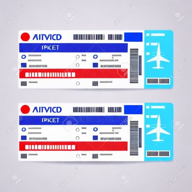 Fluggesellschaft Bordkarte Ticket, isoliert auf weißem Hintergrund