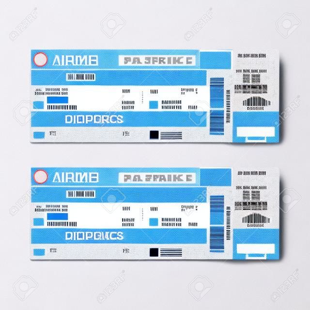 Fluggesellschaft Bordkarte Ticket, isoliert auf weißem Hintergrund